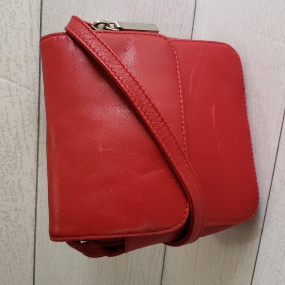 HOBO red small crossbody wallet bag